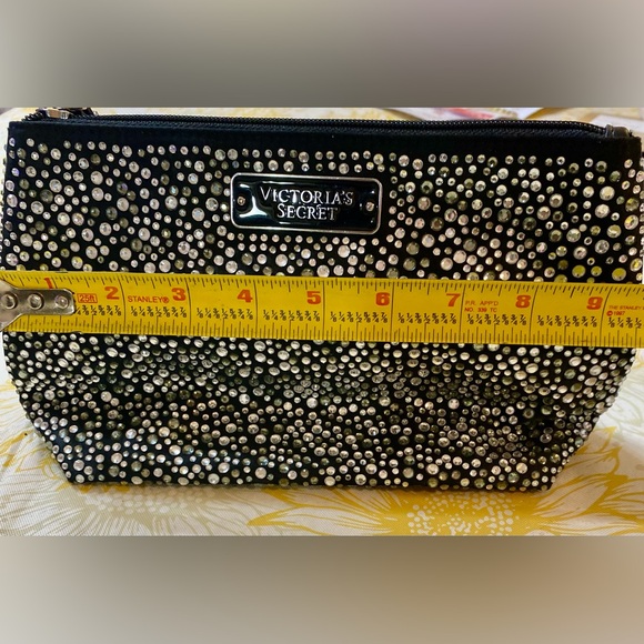 Victoria's Secret Fashion Show Black and Silver Crystal Cosmetic Bag - Picture 9 of 10